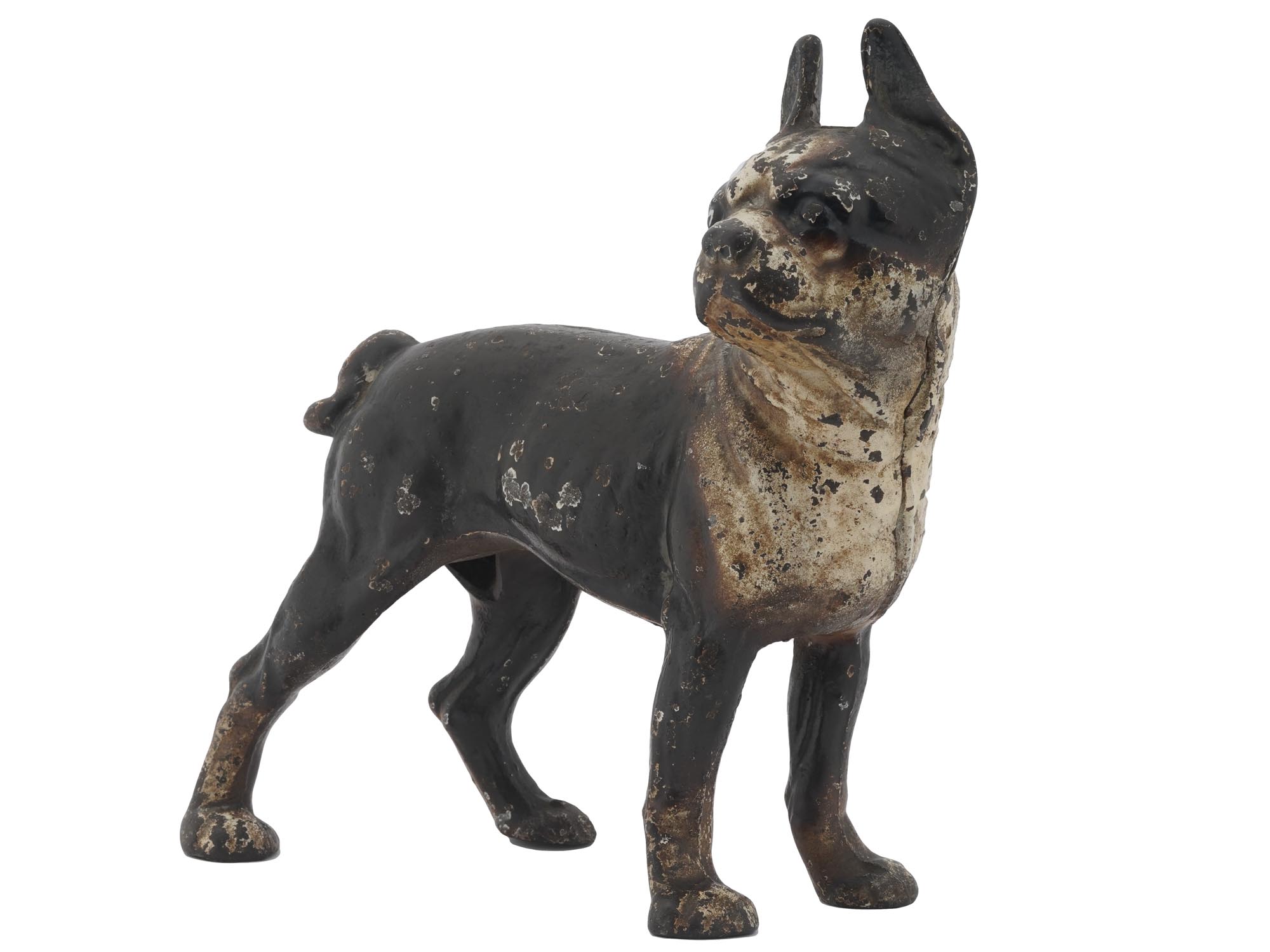 VINTAGE COLD PAINTED CAST IRON FIGURE OF BULL DOG PIC-0